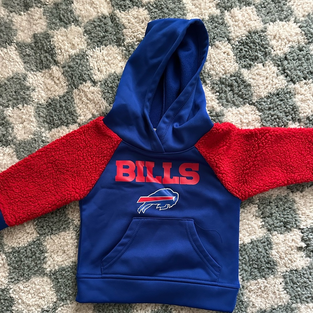Buffalo bills, fuzzy sleeve baby sweatshirt